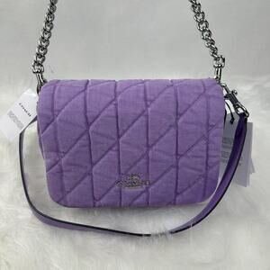 Coach Quinn Bag Shoulder/Crossbody In Denim and Leather/Silver/Iris CBR15 NWT